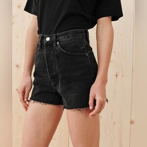 RE/DONE Levi’s Jeans Black Denim Cutoff Shorts 70’s High Rise Women Size 26 $275